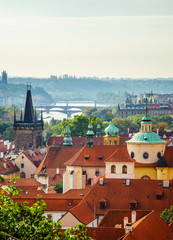 Fototapeta na wymiar Aerial view over Old Town in Prague, Czech Republic