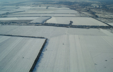 aerial view over the agricultural plant