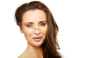 Fototapeta premium Beautiful adult woman with gorgeous hair.