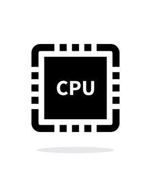 CPU with name simple icon on white background.