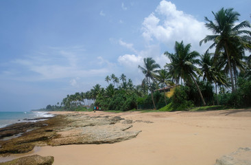 Stones on the idyllic beach in Sri Lanka.