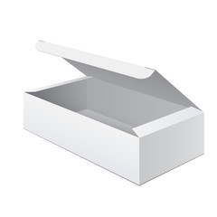 Naklejka premium Cool Realistic White Package Cardboard Box Opened