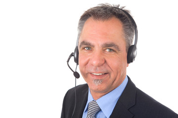 Mann mit Headset