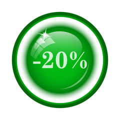 20 percent discount icon