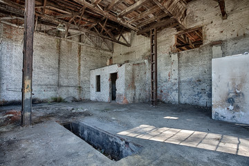 Fototapeta na wymiar Interior of the old factory