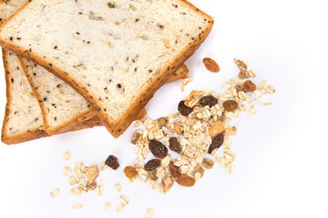 cereal and black sesame bread with whole grain cereal flakes
