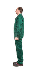 Naklejka premium Man in green uniform.