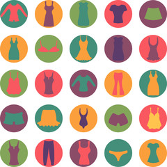 Fototapeta na wymiar set of icons with women dress