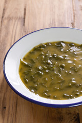 vegetable soup in white plate