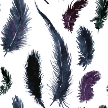 seamless pattern with plumes