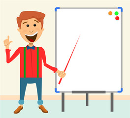 Teacher on a bulletin board