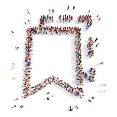 people in the form of ribbons.