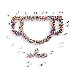 People in the form of a cup.