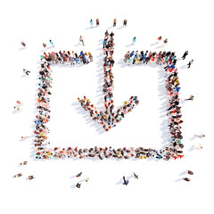 People in the form of arrows.