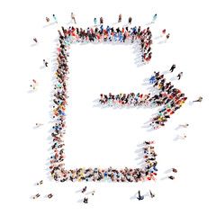 People in the form of arrows.