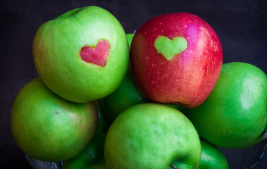 Valentines Day background with hearts.