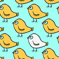 seamless vector pattern with cartoon birds