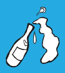 doodle champagne explosion