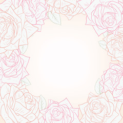 floral frame with roses