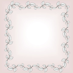 floral frame with leaves