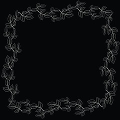 floral frame with leaves