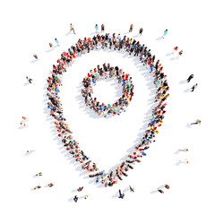 people in the form of a map pointer.