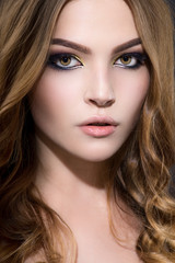 Fototapeta premium Beautiful young model with perfect makeup