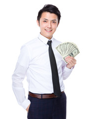 Businessman show with banknote