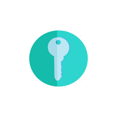 Flat key icon. Isolated from white background