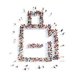 People in the form of an abstract symbol business.