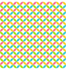 Bright fun abstract seamless pattern with multicolored circles