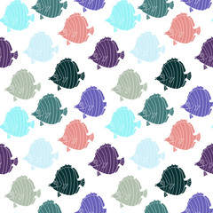 seamless vector pattern with fishes