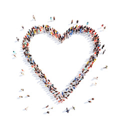 People in the form of hearts.