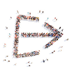 People in the form of arrows.