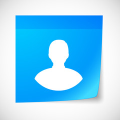 Sticky note icon with a male avatar
