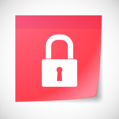 Sticky note icon with a lock pad