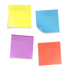 Multicolored stickers for note isolated on white background
