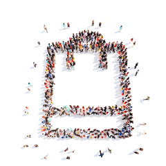 people in the form of a paper bag.