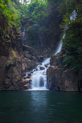 Fototapeta na wymiar waterfall in nature on Namtok Phlio national park.