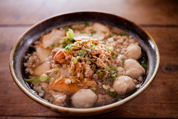 Noodle , Thai Noodle and meat balls.