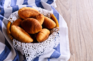 Croissants in a basket