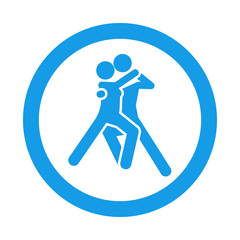 Icono redondo bailarines azul