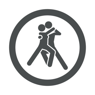Icono redondo bailarines gris