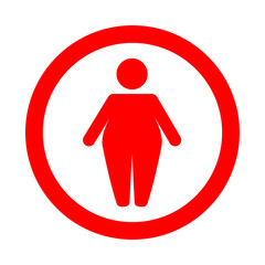 Icono redondo obesidad rojo