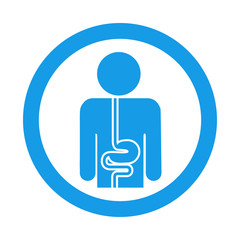 Icono redondo sistema digestivo azul