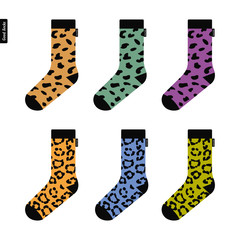Set of socks with leopard pattern Original hipster design