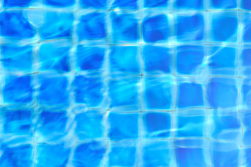 Blue pool blured water background