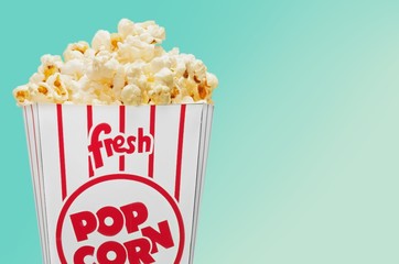 Popcorn. Movie Popcorn Isolated on White