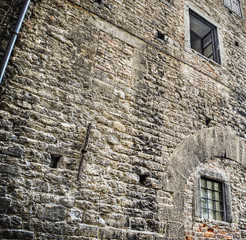 old brick wall in Florence in hdr