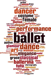 Ballet word cloud concept. Vector illustration